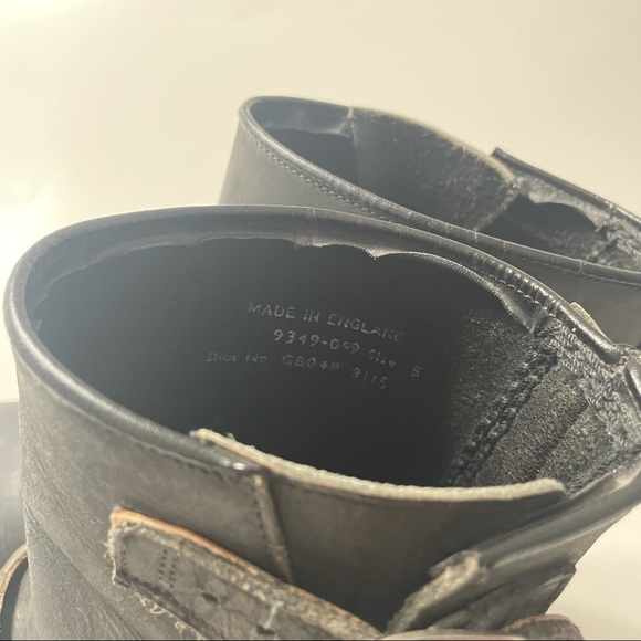 Rare Vintage Dr. Martens Motorcycle Boots Buckles Made in England 5 Black - Picture 15 of 15